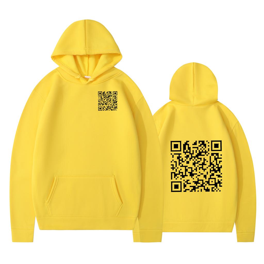 Cross-border Hoodies, New Printed Styles, QR Code Scans, Loose Men's and Women's Hoodies