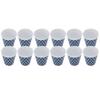 12Pcs Milk Cup AntiScalding Melamine BlueDots Pattern Drinkware Kit for Home Restaurant