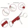 3 In 1 Keychain Beer Bottle Opener Stainless Steel Portable Red Wine Beer Bottle Opener Foil Cutter Kitchen Tool