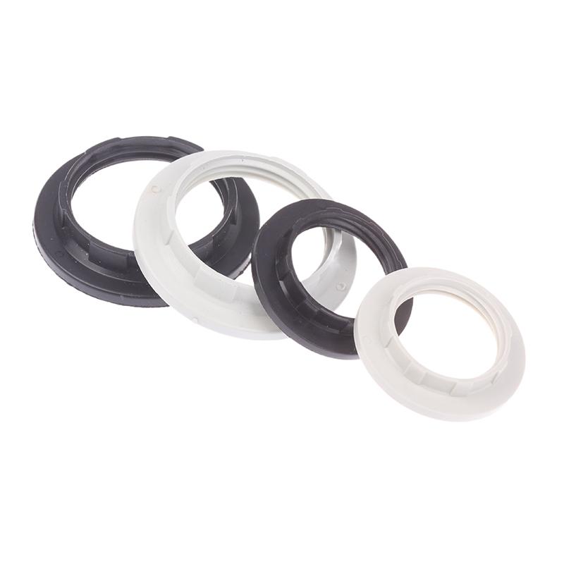 10Pcs E14 E27 Threaded Lamp Socket Rings Pack Black White E12 E26 Lock Lamp Shade Rings For Standard Base Lamp Holder