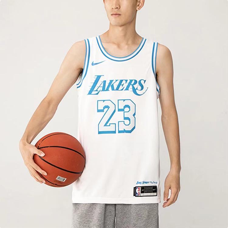 Nike X NBA Collaboration T-Shirt With Letter And Number Print Quick-Dry Basketball Jersey Kids Tops White 3Z2B7BXCP-LAKJL
