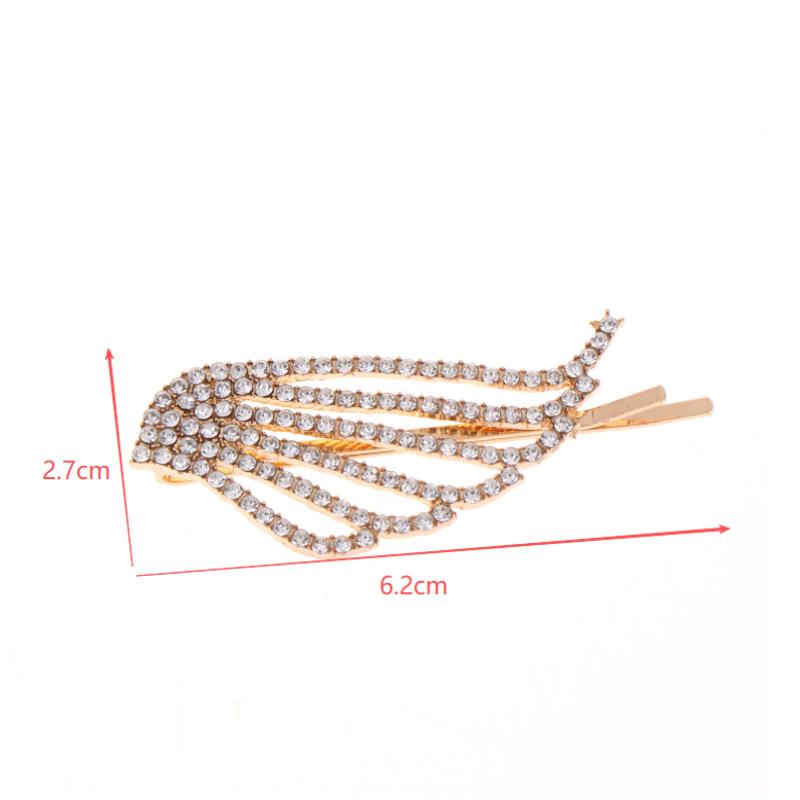 1/2Pcs Fashionable Shiny Angel Wings Hairpins Rhinestone Metal Hair Clips Women'S Hair Ornaments