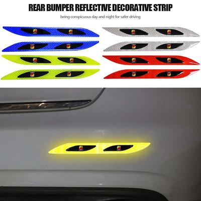 Car Bumper Reflective Sticker Safety Warning Strip Tape Secure For Abarth FIAT 500 FR Stilo Doblo Tipo Lancia Musa Grande