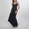 Women's Summer New Models, European and American Women's Clothing, Sexy Solid Color Lace Splicing Hollow Slim Dress