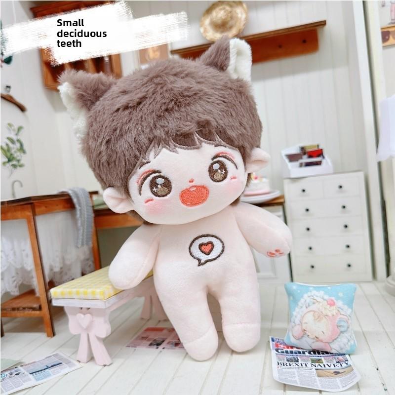 20cm Skelett Stern Puppe: Lockige Langhaarige Humanoide Baumwollpuppe