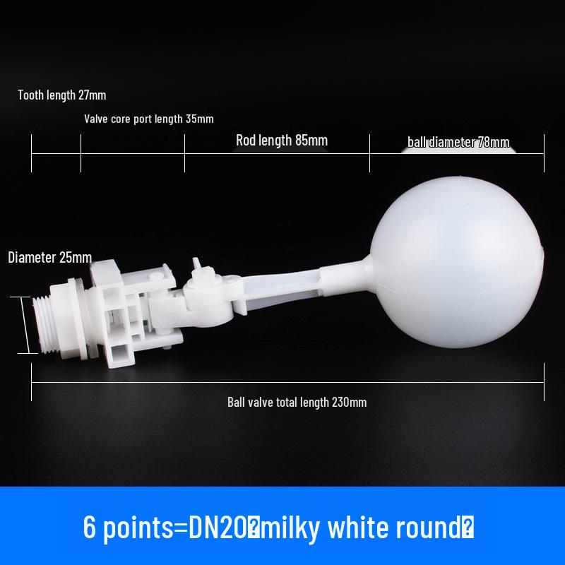 Adjustable Transparent Plastic Float Valve for Water Tanks - Install At Any Angle