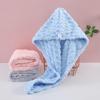 1Pc Coral Fleece Hair Drying Turban With Button Absorbent Soft Fast Drying For Wet Hair After Shower Home Use