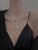 Elegant Black Square Pendant Necklace - 2022 Women's High-End Design Collarbone Chain