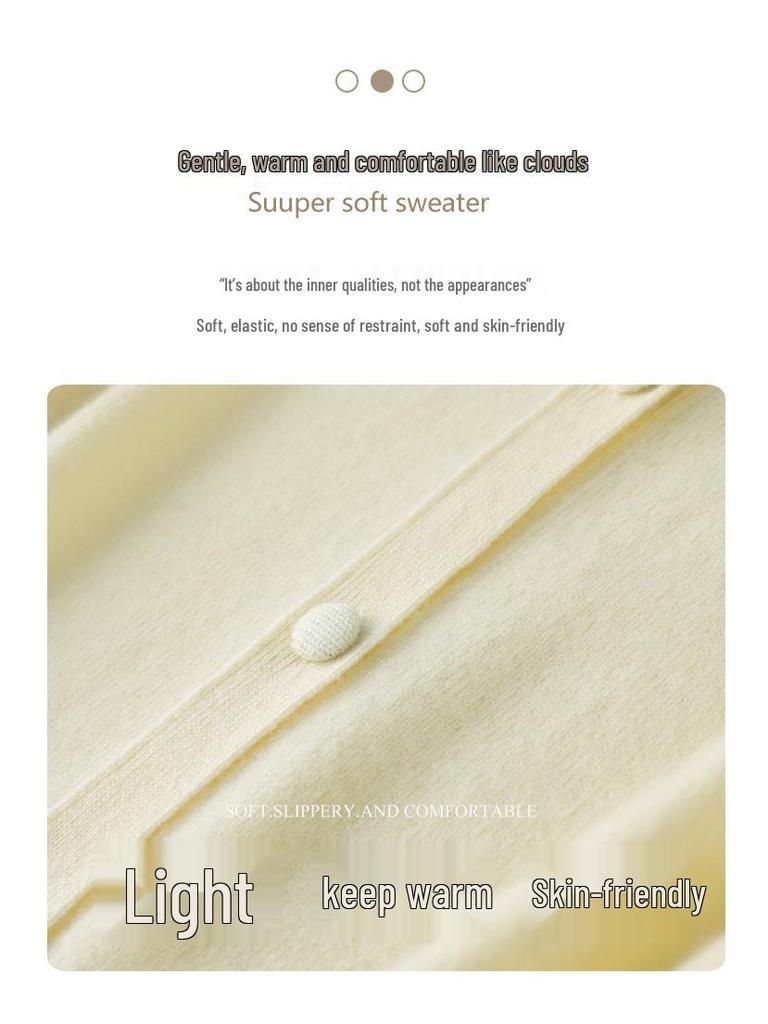 Women's Short Wool Embroidered Cardigan Sweater - 2025 Autumn Collection