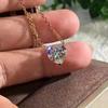 Rose Gold Heart-Shaped Pendant Necklace for Women - Light Luxury Clavicle Chain Jewelry.