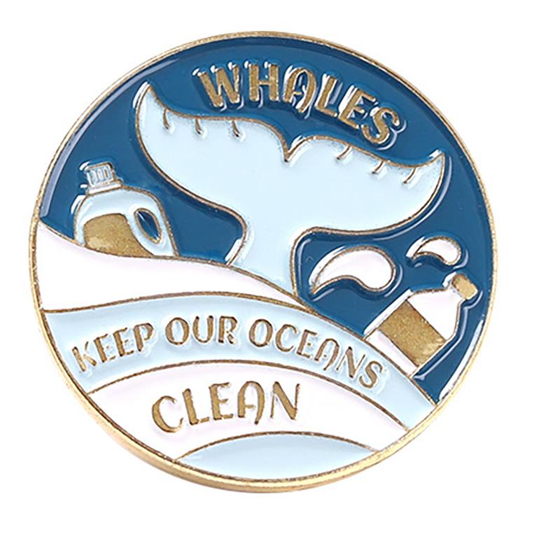Whale Brooch Marine Animal Brooch Save Ocean Save Whale Enamel Clothing Accessories Backpack Brooch Badge Lapel Pins