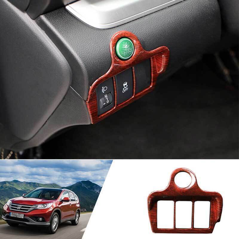 For HONDA CR-V CRV 2012-2016 Red Wood Grain Headlight Switch Control Frame Trim