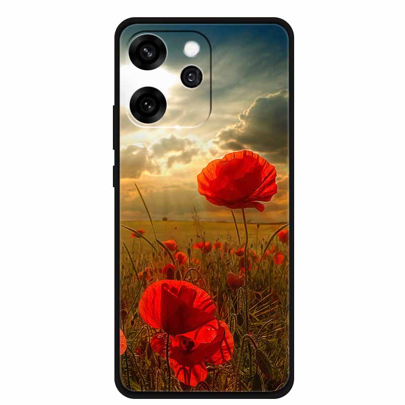 For Oppo Reno15 Phone Case TPU Soft Silicone Tech Style Case for Oppo Reno 15 Flower Heart-shaped Protector Cover PLW110 Coque