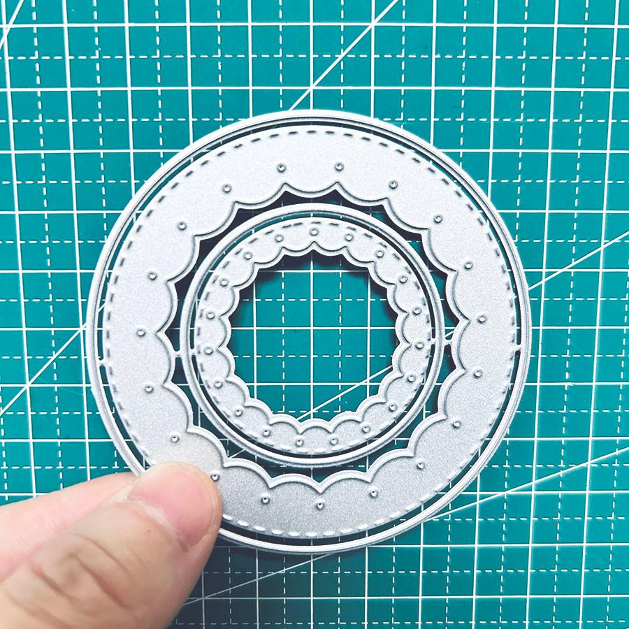 Garland Circle Frame Metal Cutting Dies Stencil for DIY Scrapbooking Photo Album Embossing Paper Cards Crafts Diecuts