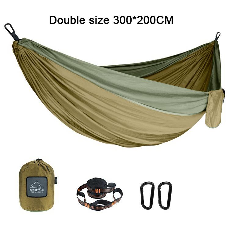 Tragbarer Nylon-Fallschirmstoff, Einzel- und Doppelgröße, Outdoor, Camping, Wandern, Garten