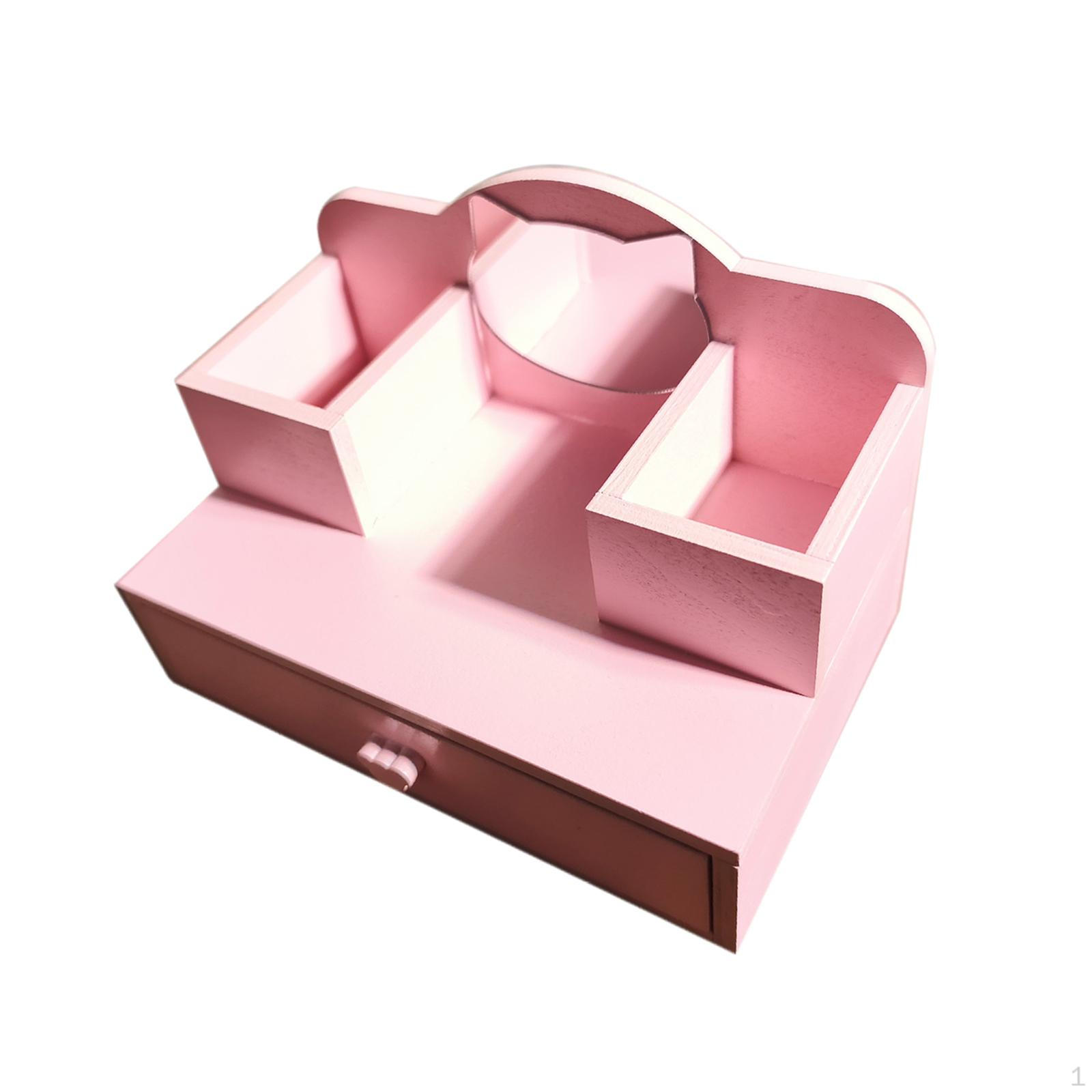 

Dollhouse Miniature Wood Makeup Vanity, with Mirror, 1:12 Furniture for Mini House Bedroom