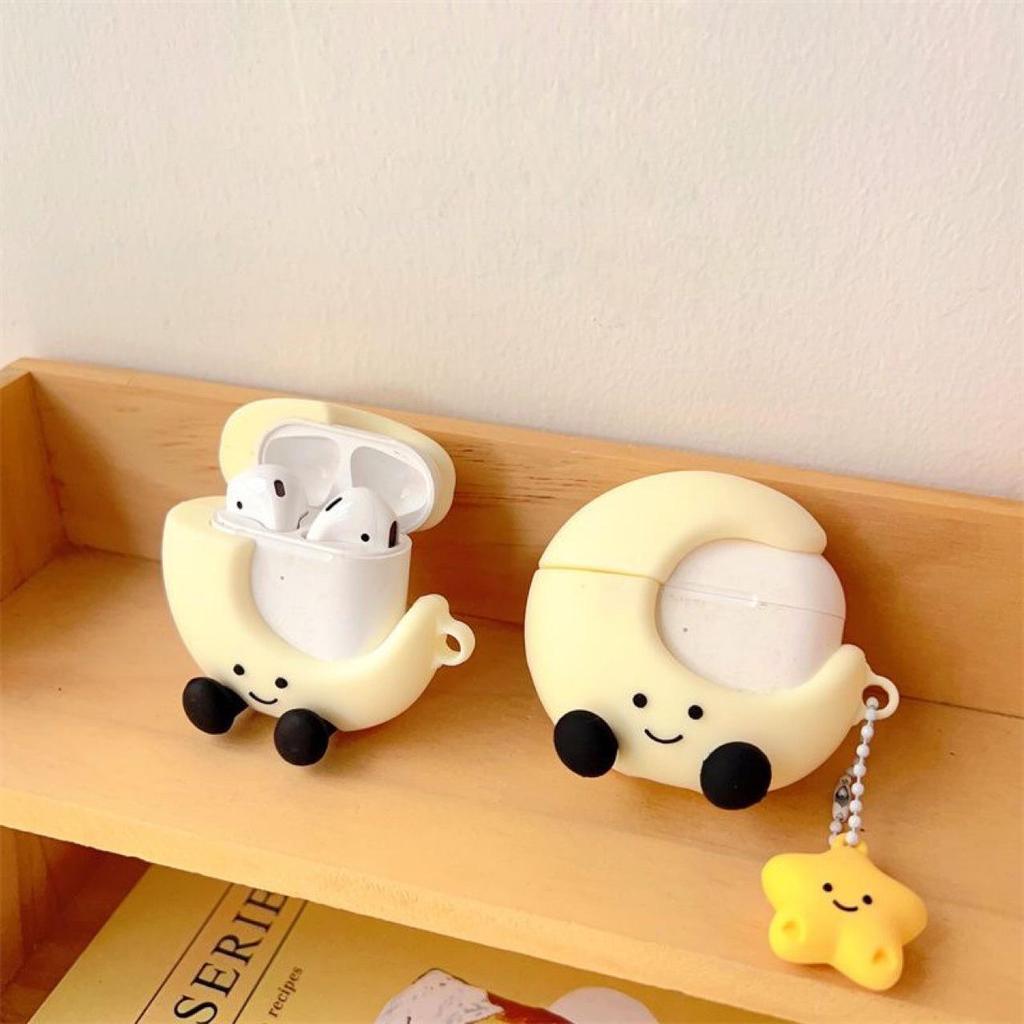 Kreslený Měsíc a Hvězdy Silikonové Pouzdro pro Apple AirPods Pro 3