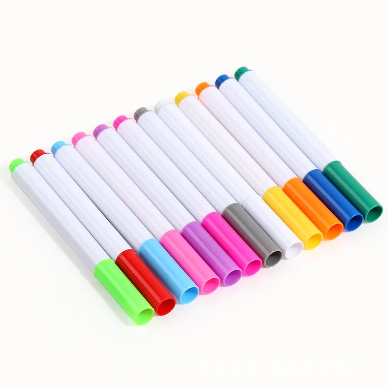 12-Color Dust-Free Water-Soluble Liquid Chalk Pens for Kids' Blackboard & Acrylic Graffiti