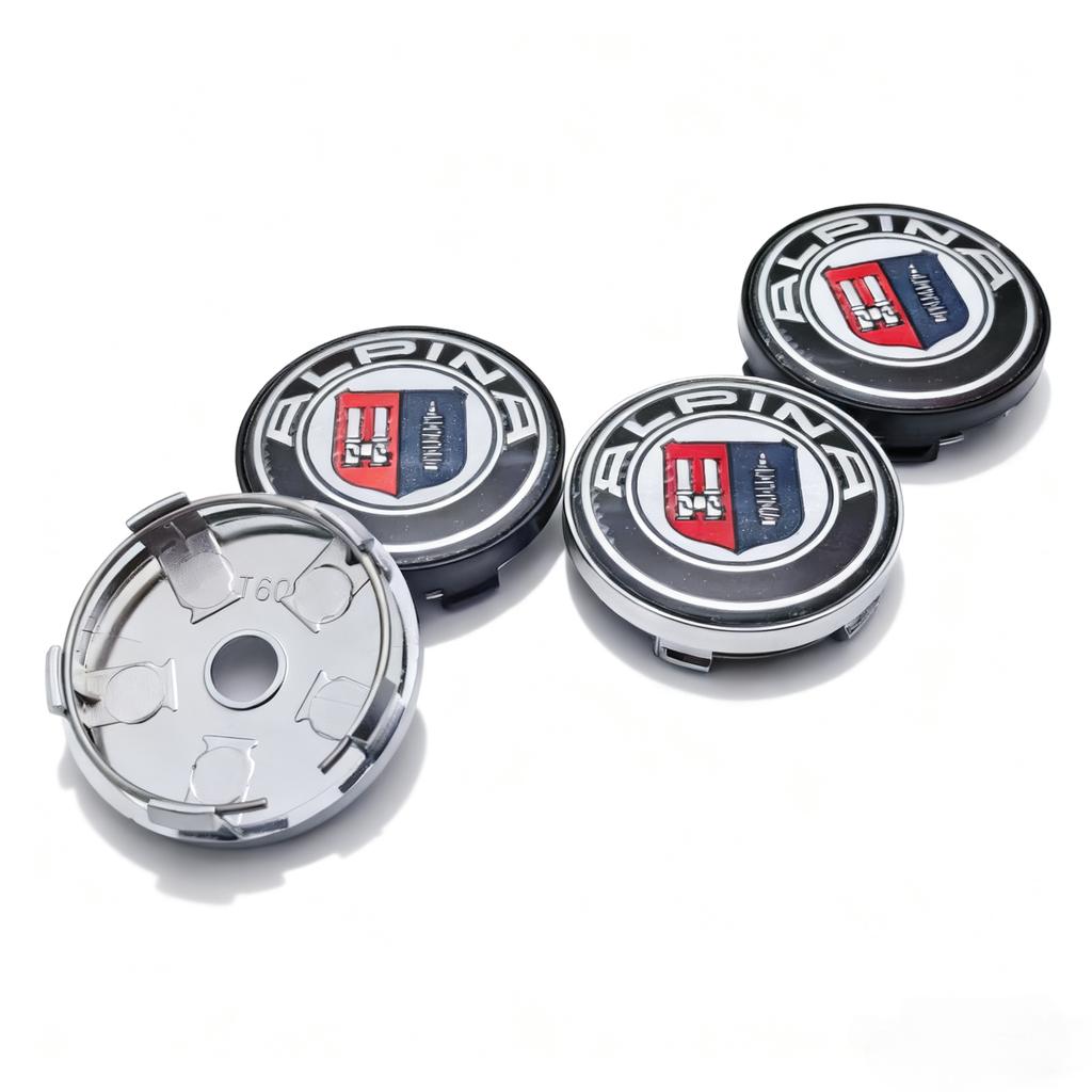 4 piezas Logo Emblema Alpina Tapacubos Centrales para Rueda de Coche 60MM 56MM Tapacubos Central de Rueda Insignia Alpinas Cubierta de Tapacubos de Llanta Accesorios de Coche de Repuesto