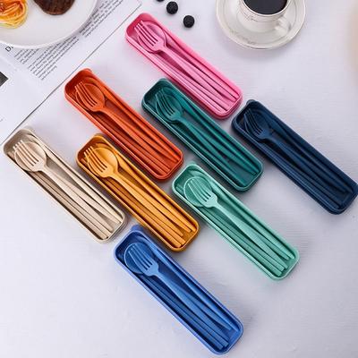 8 Colors Reusable Utensils Set New Chopsticks Knife Fork and Spoon Portable Lunch Box Accessories Daily Use with Case Tableware