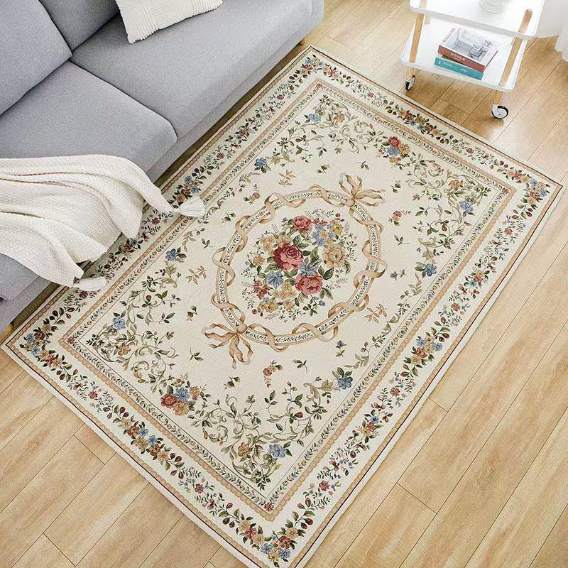 Retro European Non-Slip Floor Mat for Living Room, Bedroom & Doorway