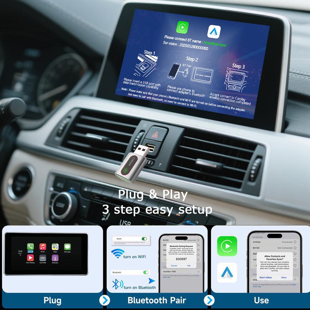 USB Wireless CarPlay Smart Box for iPhone and Android Auto