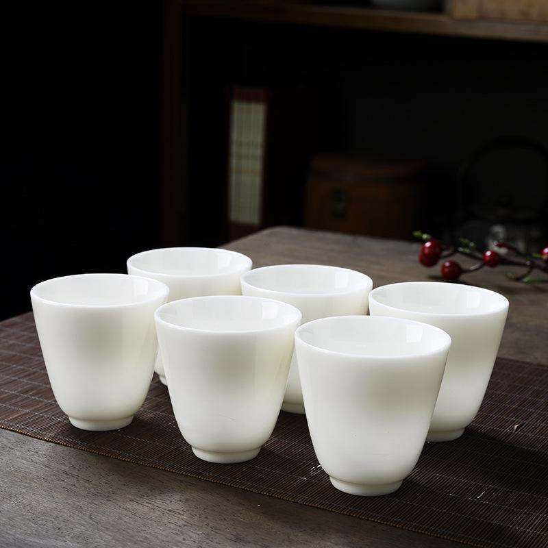 Sheep Fat Jade Porcelain Zen Style Tea Tasting Cup - Custom Logo Available