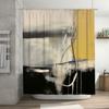 Minimalistic Style Black Yellow Modern Shower Curtain for Bathroom Decor White Bath Tub Background Image Included