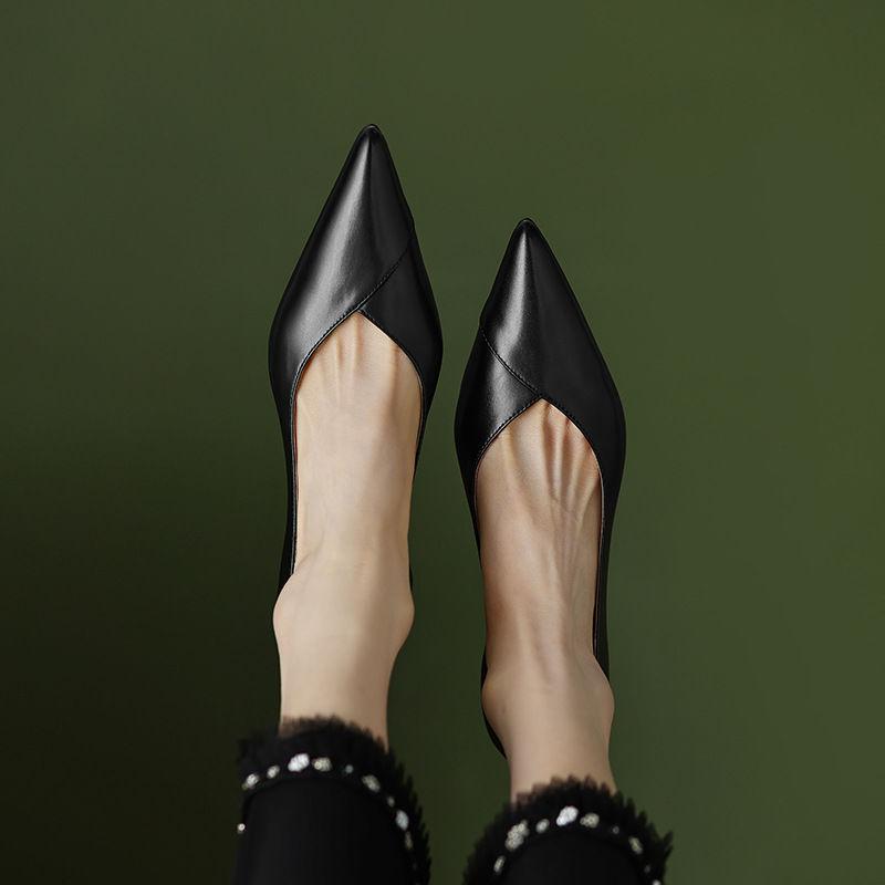 Retro With Medium Heels Women's Shoes Office Pointed Toe Ladies Pumps Quick Delivery Popular Chic and Elegant Spring Shoe Sale