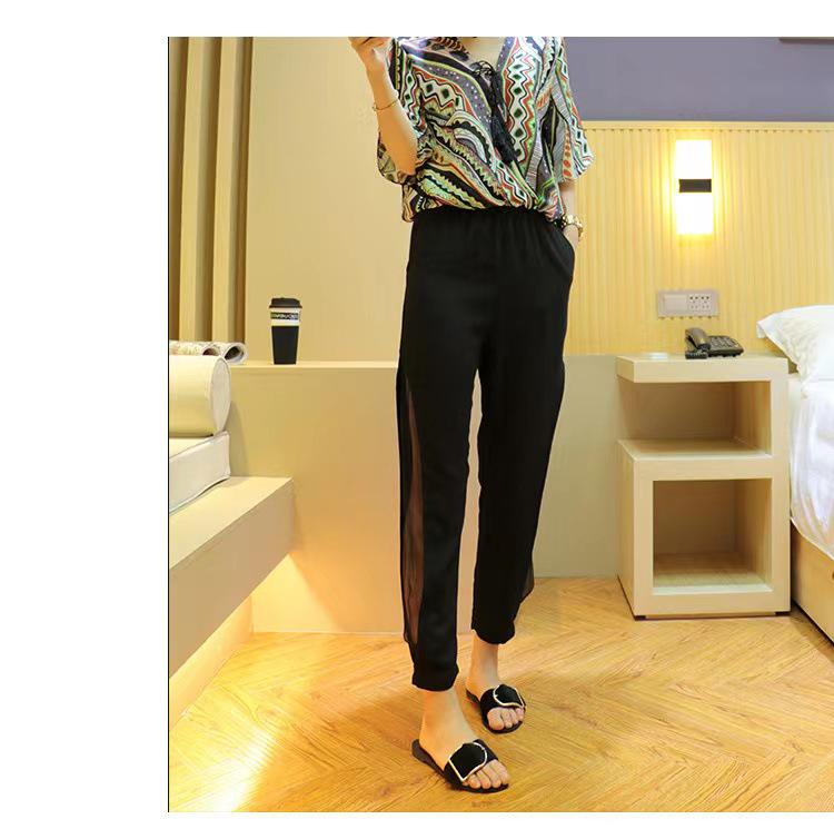 Pantalones Harem de Malla de Seda Helada para Mujer - Ligeros, Adelgazantes, Versátiles, Pantalones Cortos Casuales de Gasa