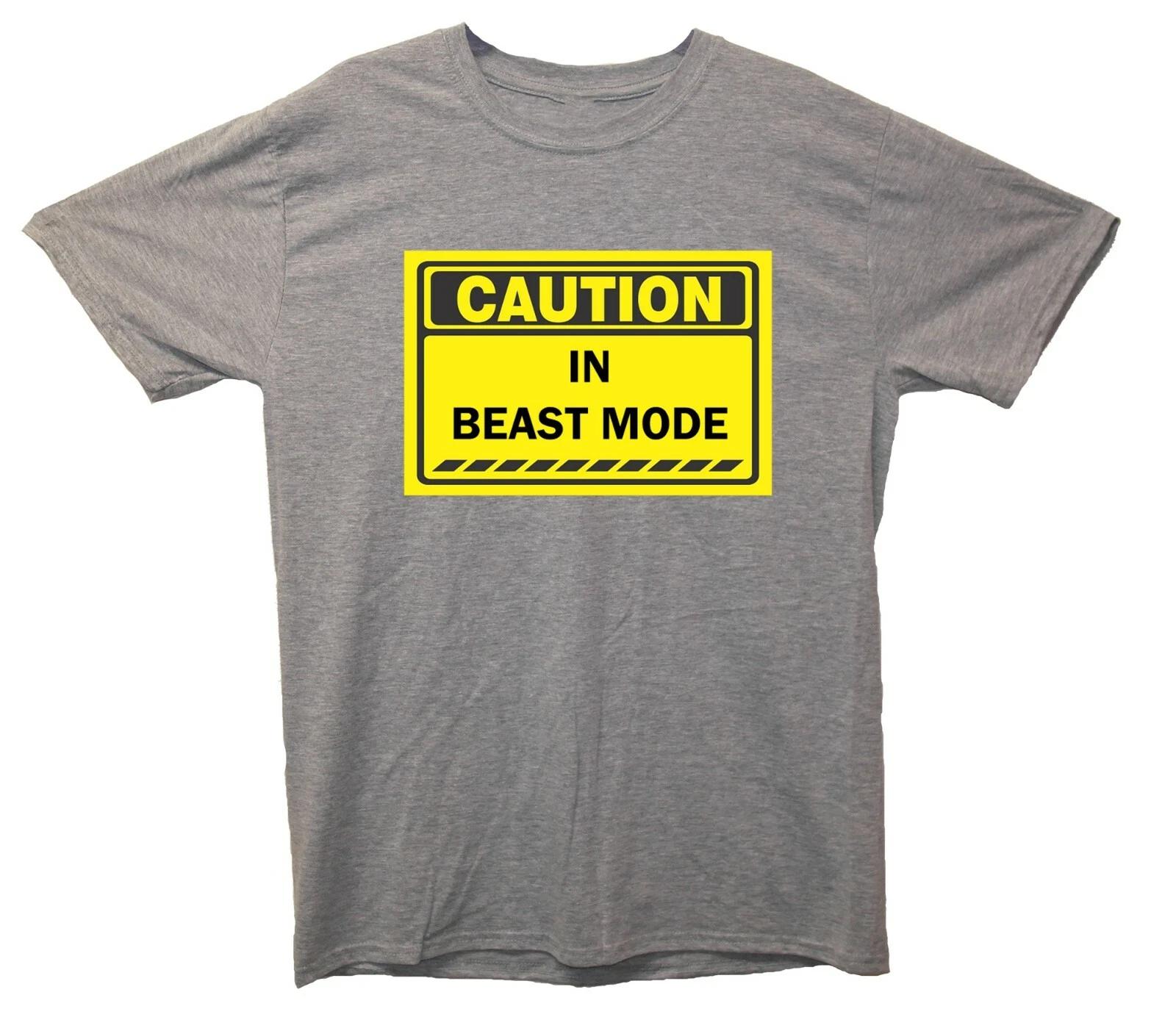 Caution In Beast Mode Printed T-Shirt XL