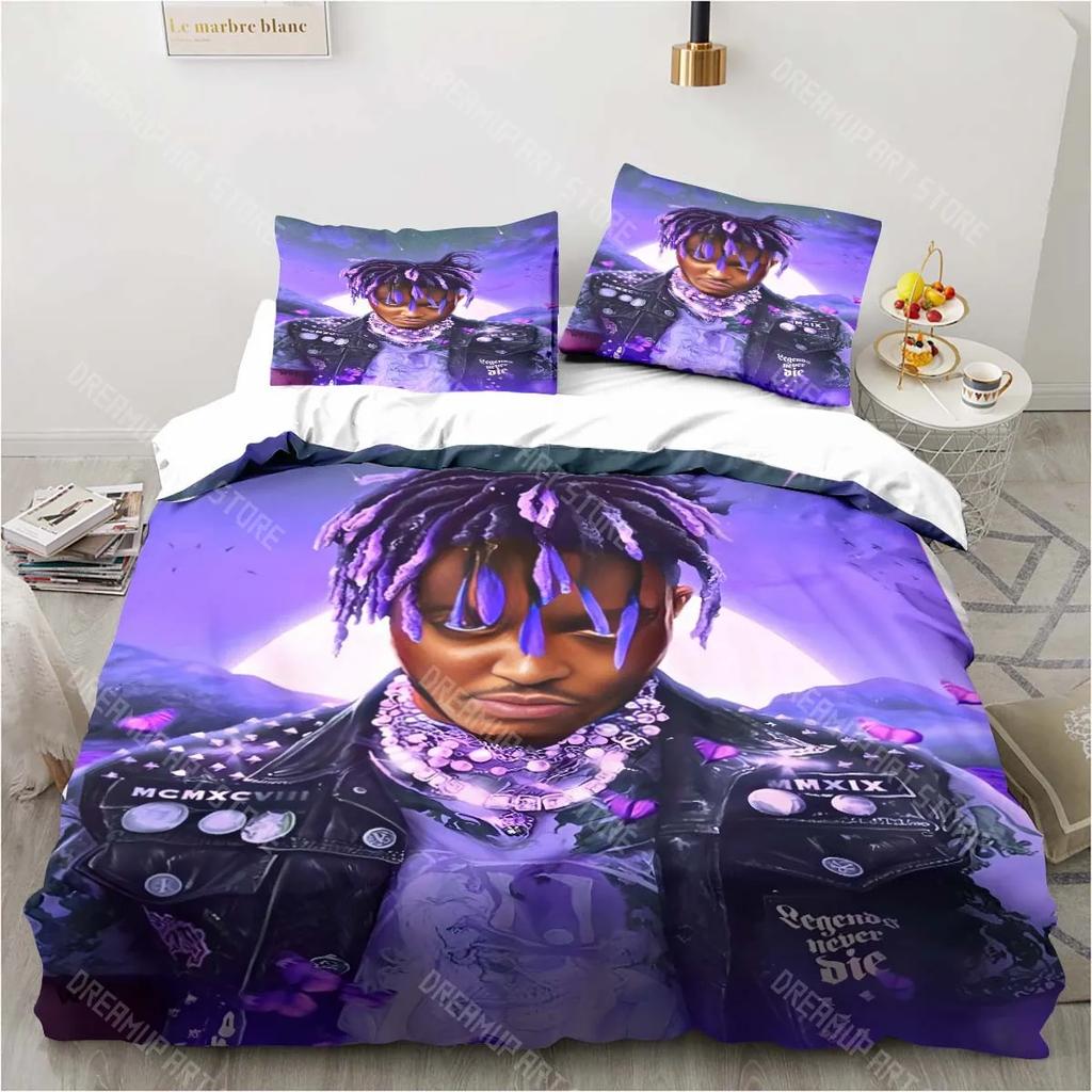 3D Rapper Juice Wrld 999 Bettwäsche-Set Bettdecke Bettwäsche-Sets Kissenbezug Bettbezug Kinderzimmer Bettwäsche-Set Luxus Geburtstag