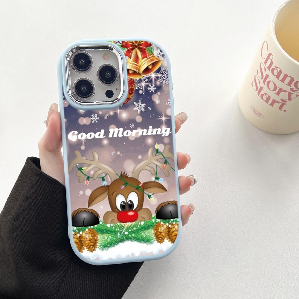 N106 Godt nyttår jul myke telefonvesker til Samsung S24 S23 Plus A15 A35 A54 Infinix Hot 40i Tecno Plating Frame Kamerabeskytter Bakdeksel