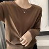 Autumn/Winter 2025 Women's Versatile Basic Layering T-shirt - Thick, Fitted, Round Neck