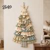 Stitched Fabric Keepsake for Fireplaces Christmas Handmade Door Hanging Kit, Patchwork Tree Decoration DIY Sewing Traditional Craft Project