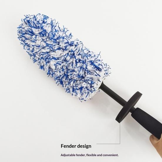 Tire Cleaning Brush Wheel Cleaning Tool 42cm Microfiber Car Wheel Brush Soft Synthetic Fiber Rim And Tire Cleaner Multi-Functional Car Wash Brush