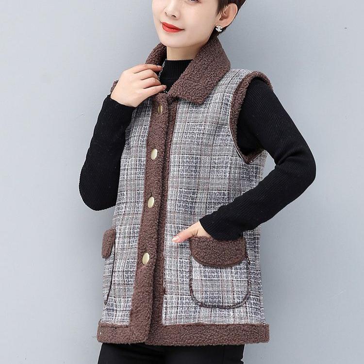 Autumn and Winter Thick Vest Women's Versatile Loose Plus Size Vest Women's Warm Shoulder