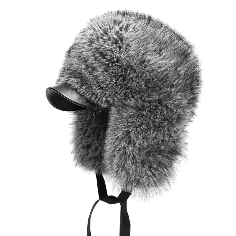 Furry Plush Ushanka Caps for Teens And Women Windproof Thick Trapper Hat Warm Pullover Hat Outdoor Winter Activity Hat