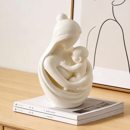 Mother Holding Baby Sculpture 3D Printed Mother And Child Figurine for Nursery Room Table Decor Mother's Day Gifts for New Mom