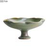 Wabi-sabi Ikebana Ceramic Vase Artistic Flower Vessels Lotus Leaf Edge Flower Pots Table Decoration Flowers Arrangement Vases