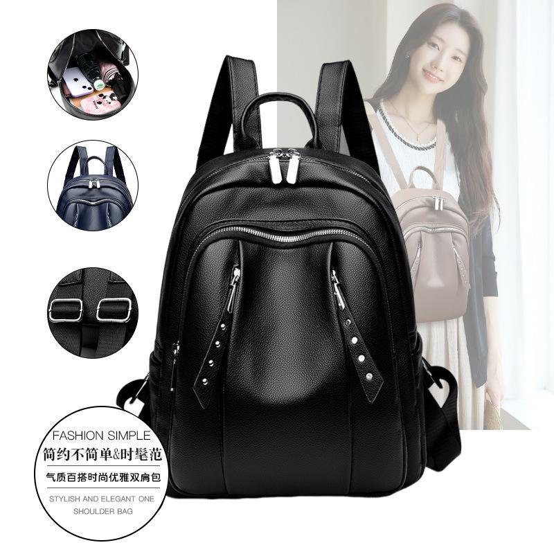 Zipper Backpack Large Capacity Trendy Mommy Women's Bag Lightweight Casual Bag Women's Versatile Commuting Women's Backpack