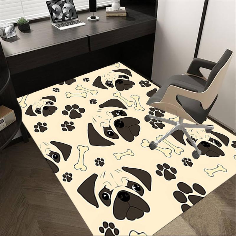 1PC Pug Bone Extra Large Non-Slip Floor carpet, Office, family, bedroom, Studio Large Area Rug,Longlasting Material-J0344