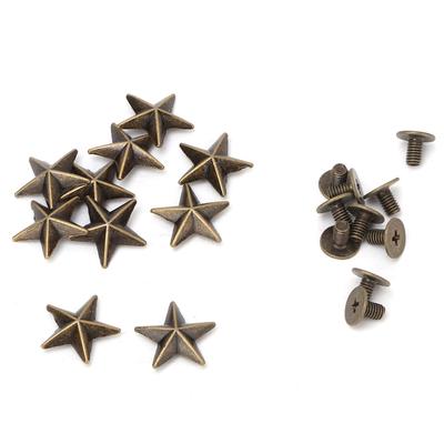 10 ks Kovová hviezdicová nitová skrutka na kožené tašky Topánky DIY dekorácia(14mm bronz)