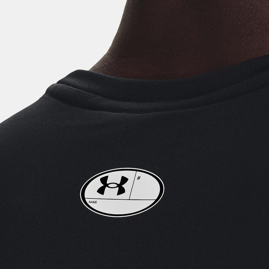 Under Armour HeatGear Compression Contrast Logo Sports Tank Top Men Tops Black 1368352-001