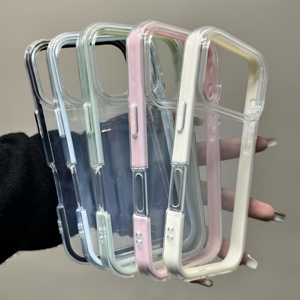 Candy color 2-in-1 large hole phone case suitable for iPhone17 16 15 14 13 12 11Pro/Max/Plus anti drop and shockproof back cover