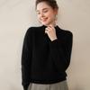 Women's Thickened Cashmere Long Sleeve Pullover - Half-High Neck, 100% Pure Knit for Autumn/Winter