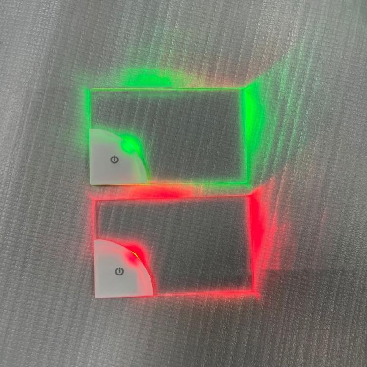 Pocket Sized LED Card Lamp Nameplate Light with Rainbow Effects for Business Professionals Transparent Name Tag Board