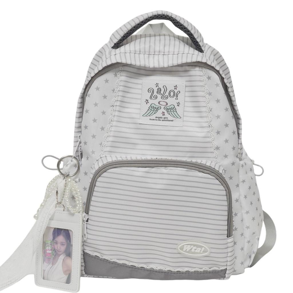 Lightweight Korean Style Striped Star Backpack - Large Capacity for Female Students