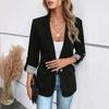 Women's Fashion Casual Button Suit Slim Fit Three-quarter Rolled Sleeve  Women