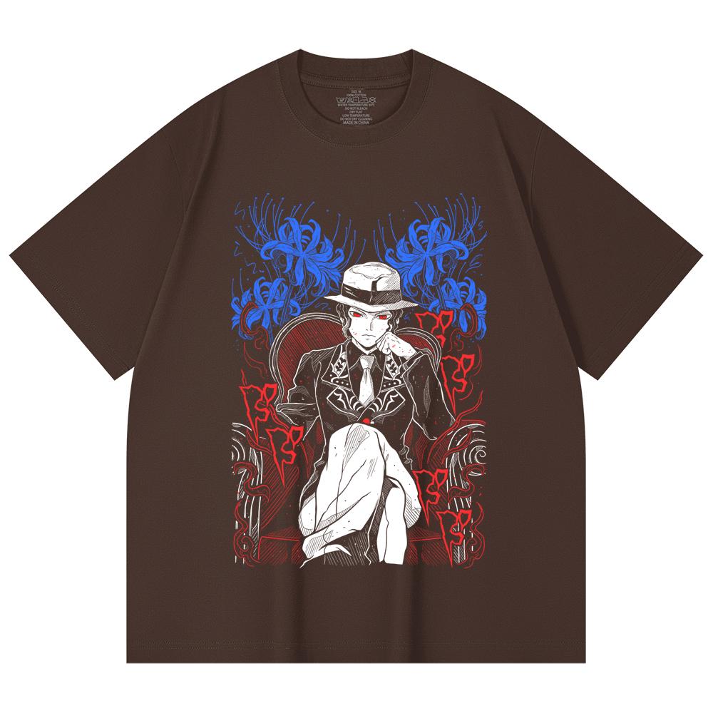 230 Gsm 100% Cotton Demon Slayer V38 Muzan Print Unisex Heavy Cotton T Shirt
